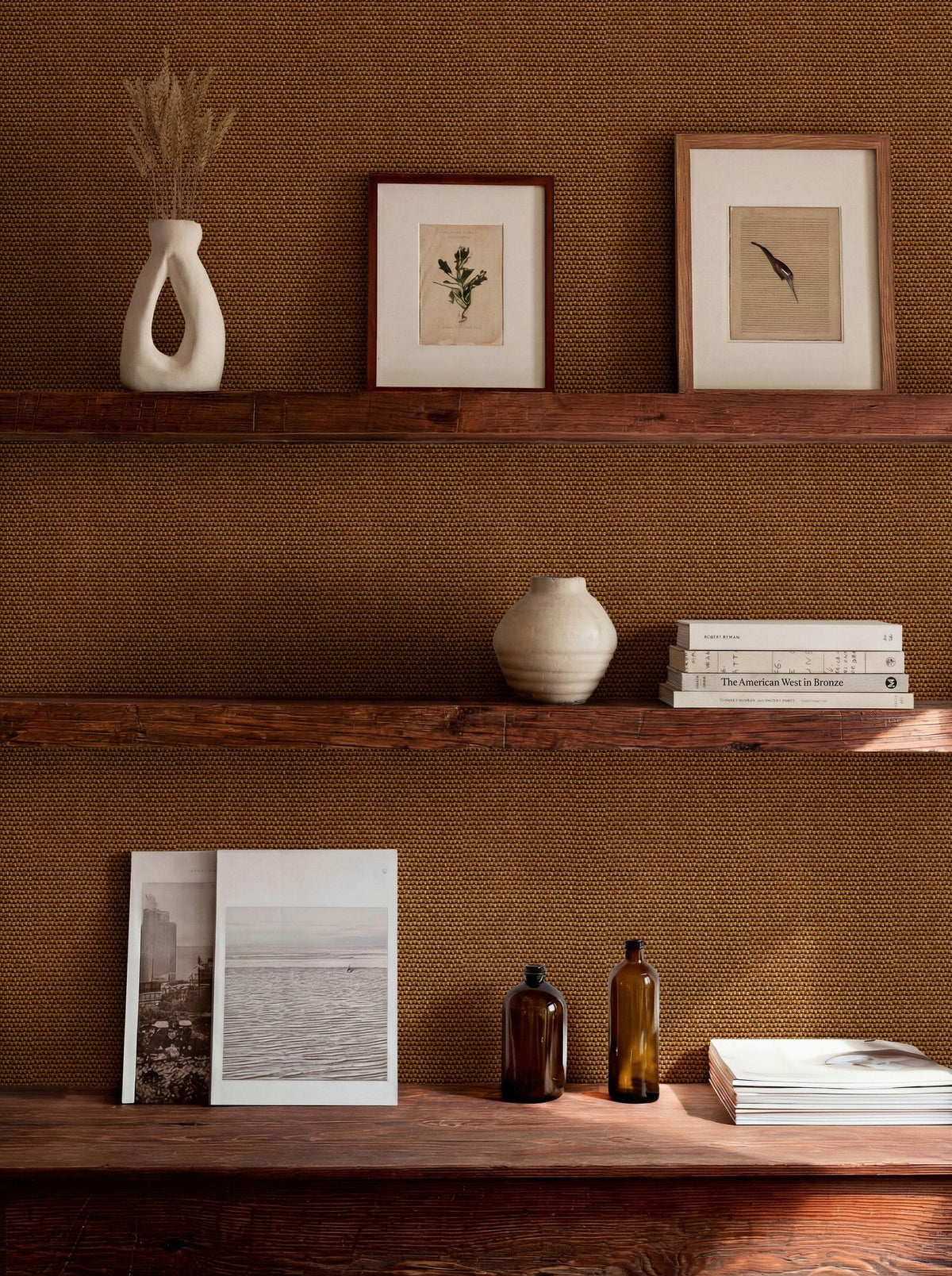 D00222 Yuca Brown 2 Raffias Eco Wallpaper by Coordonné