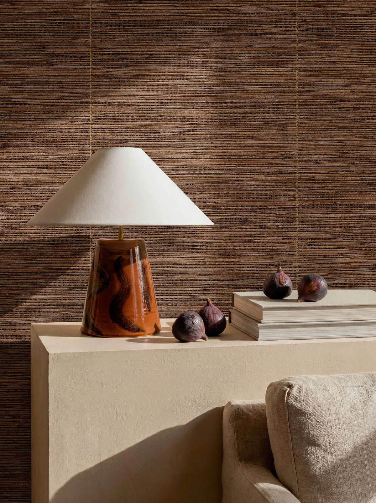 D00230 Cañizo Brown 2 Raffias Eco Wallpaper by Coordonné