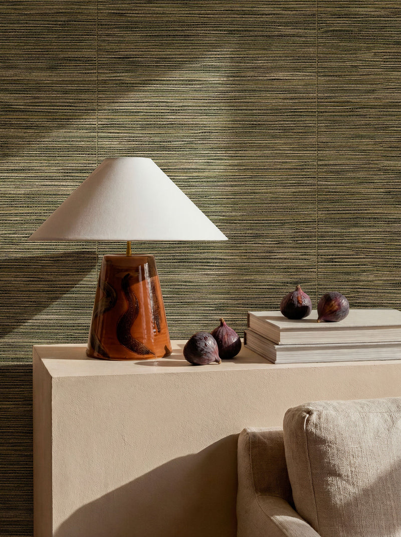 Cañizo Green Raffias Eco Wallpaper by Coordonné