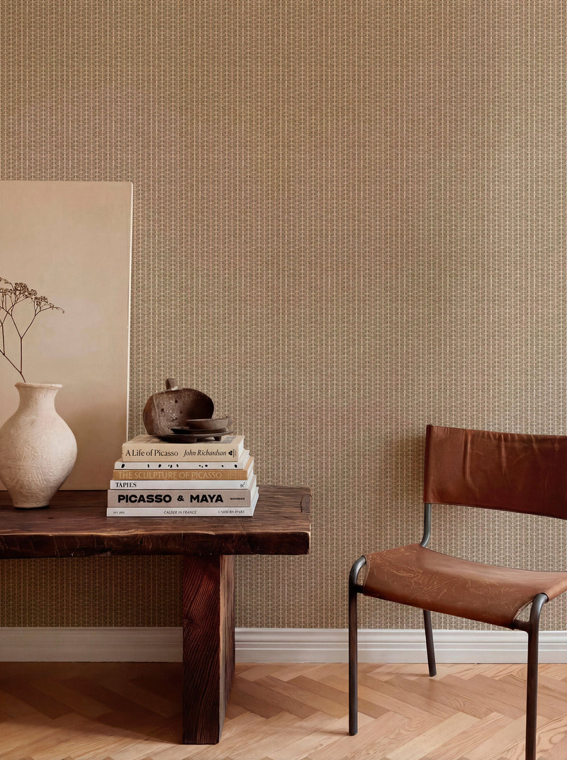 Kuba Beige/Nude Raffias Eco Wallpaper by Coordonné