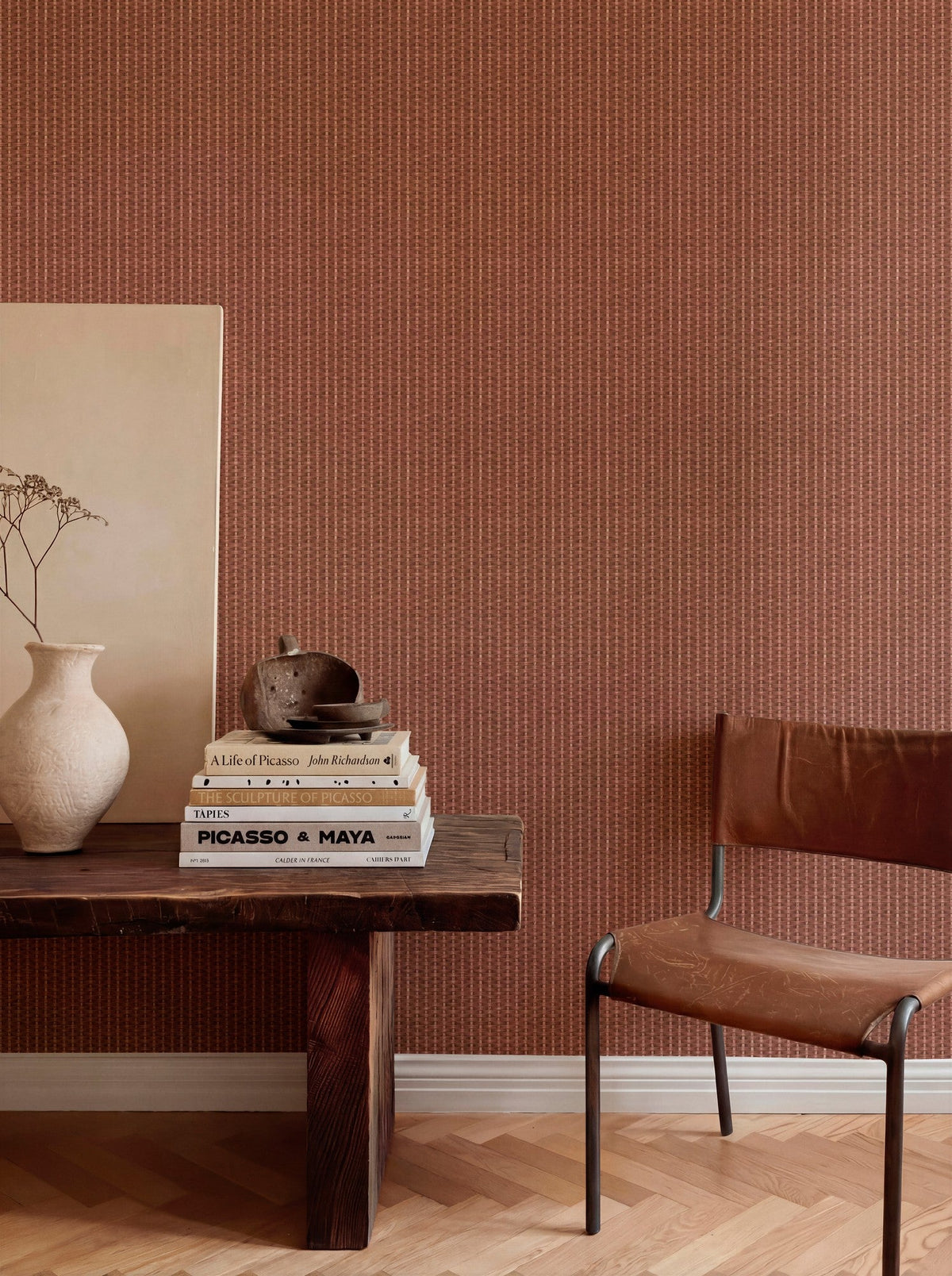 D00236 Kuba Red/Wine Raffias Eco Wallpaper by Coordonné