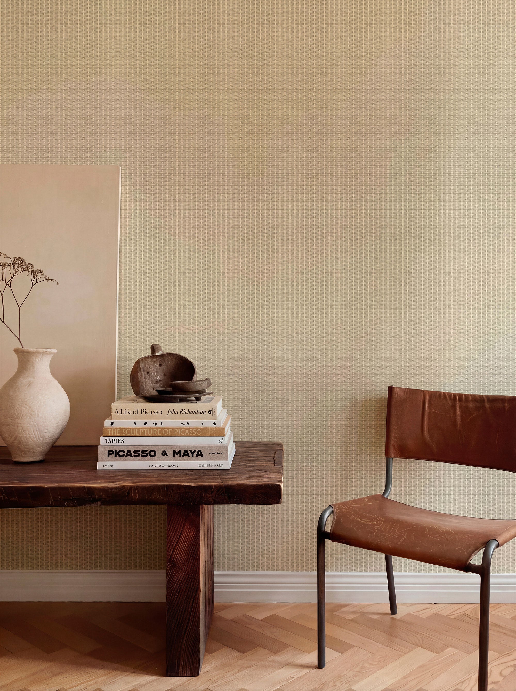 Kuba White/Grey Raffias Eco Wallpaper by Coordonné