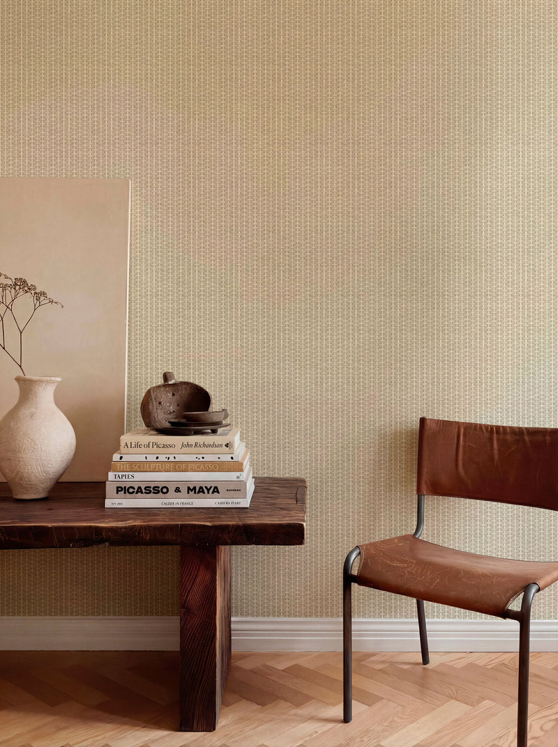 Kuba White/Grey Raffias Eco Wallpaper by Coordonné