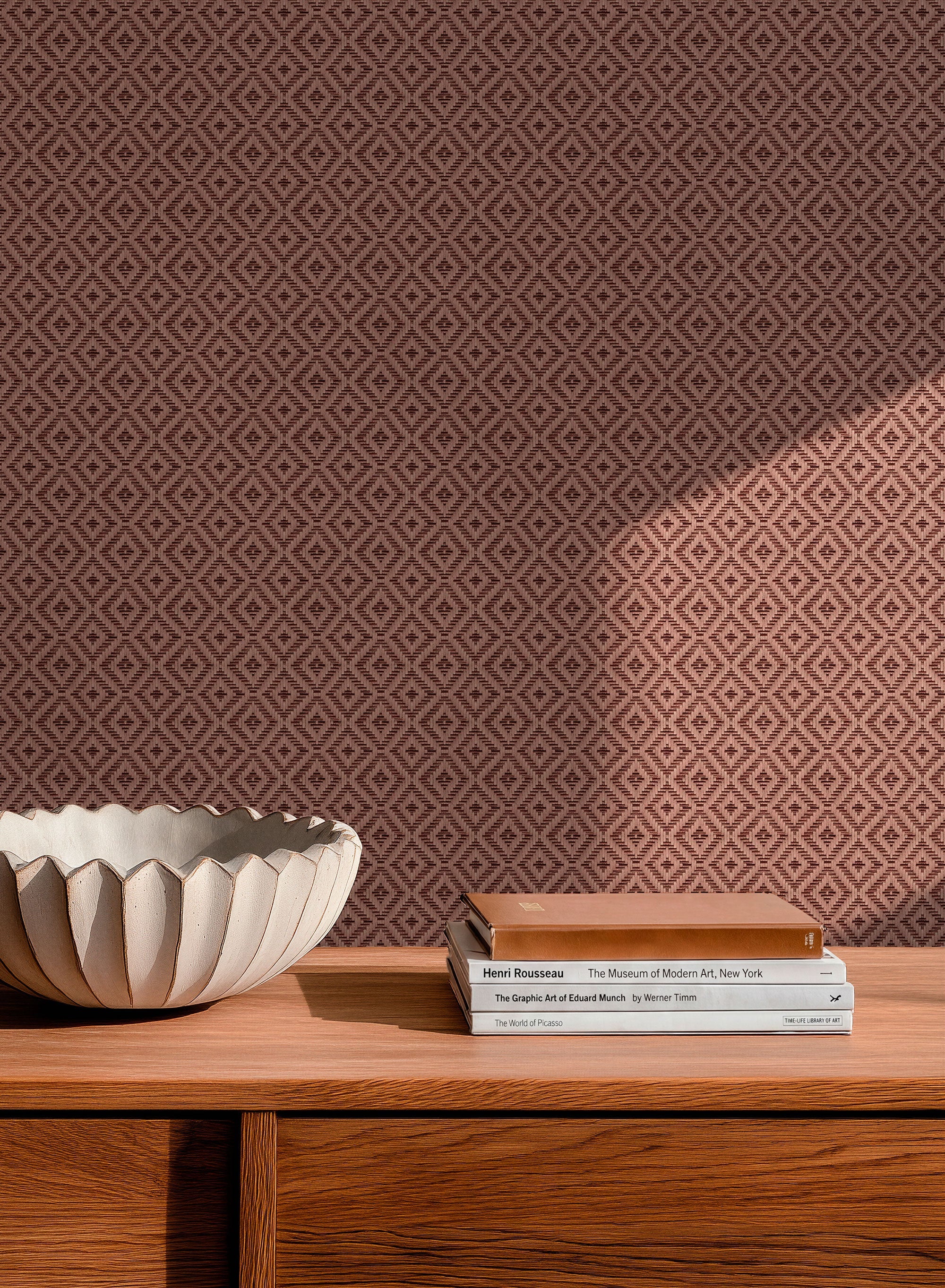 Mimbre Pink/Lilac Raffias Eco Wallpaper by Coordonné