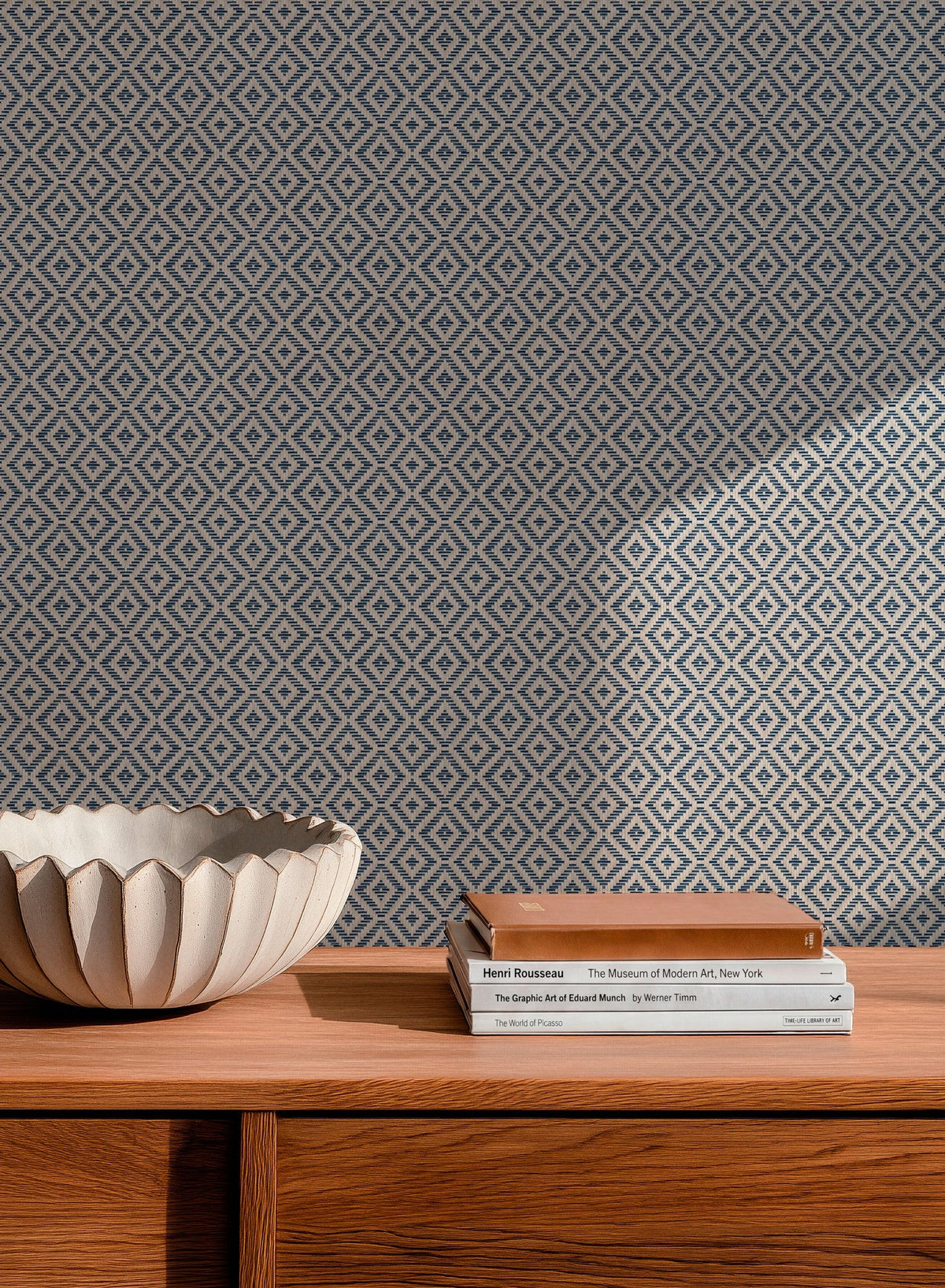 D00246 Mimbre Blue/Navy Raffias Eco Wallpaper by Coordonné