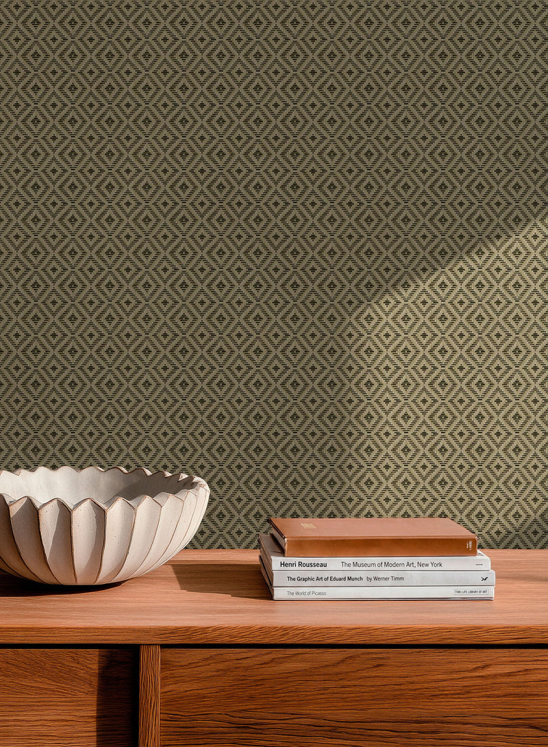 Mimbre Green Raffias Eco Wallpaper by Coordonné