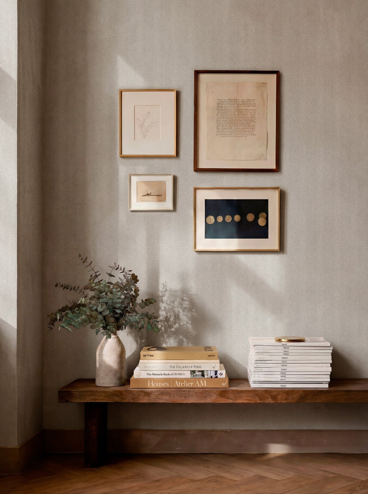 D00256 Espiguilla White/Grey Raffias Eco Wallpaper by Coordonné