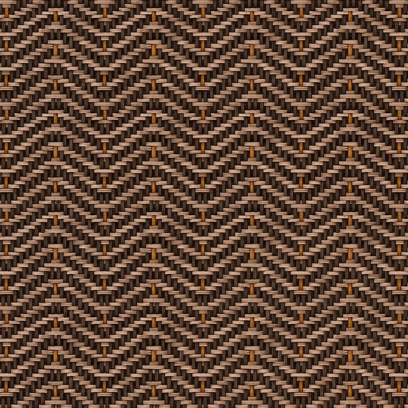 Zigzagueo Brown Raffias Eco Wallpaper by Coordonné