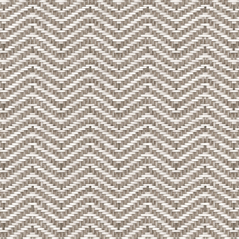 Zigzagueo White/Grey Raffias Eco Wallpaper by Coordonné