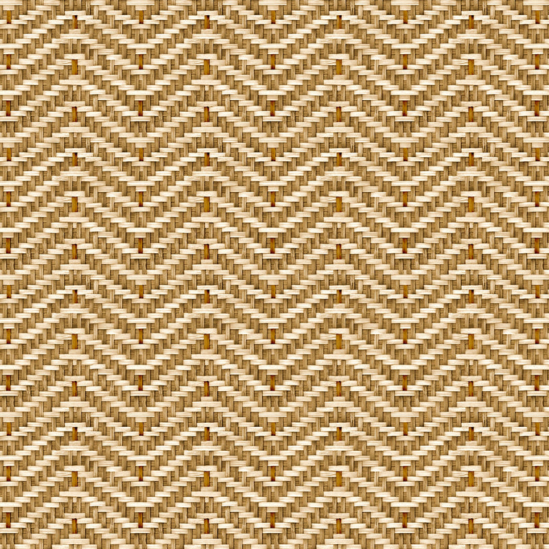 Zigzagueo Yellow/Orange Raffias Eco Wallpaper by Coordonné