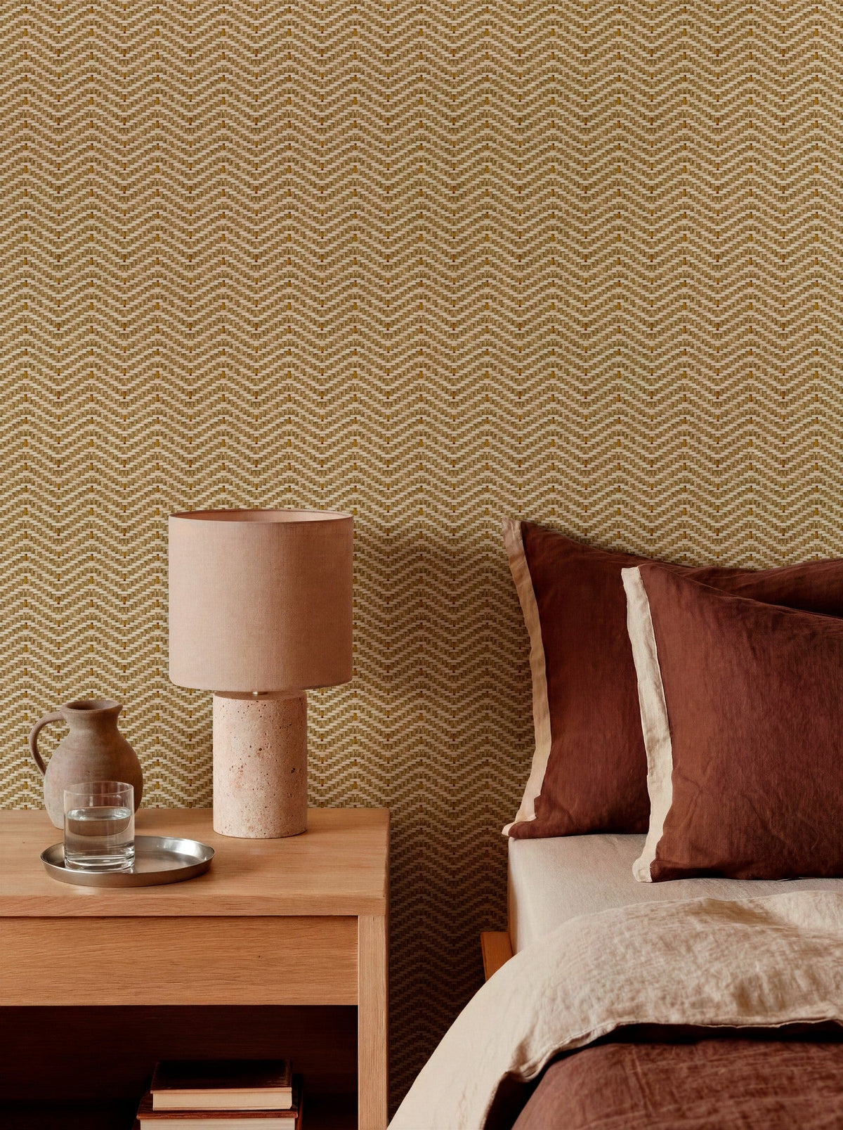 D00263 Zigzagueo Yellow/Orange Raffias Eco Wallpaper by Coordonné