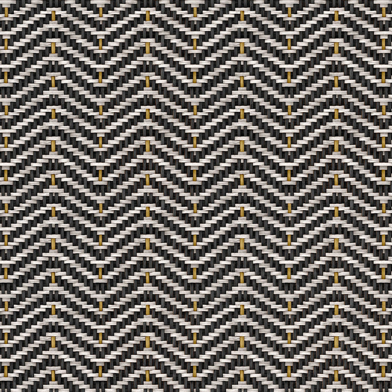 Zigzagueo Black Raffias Eco Wallpaper by Coordonné