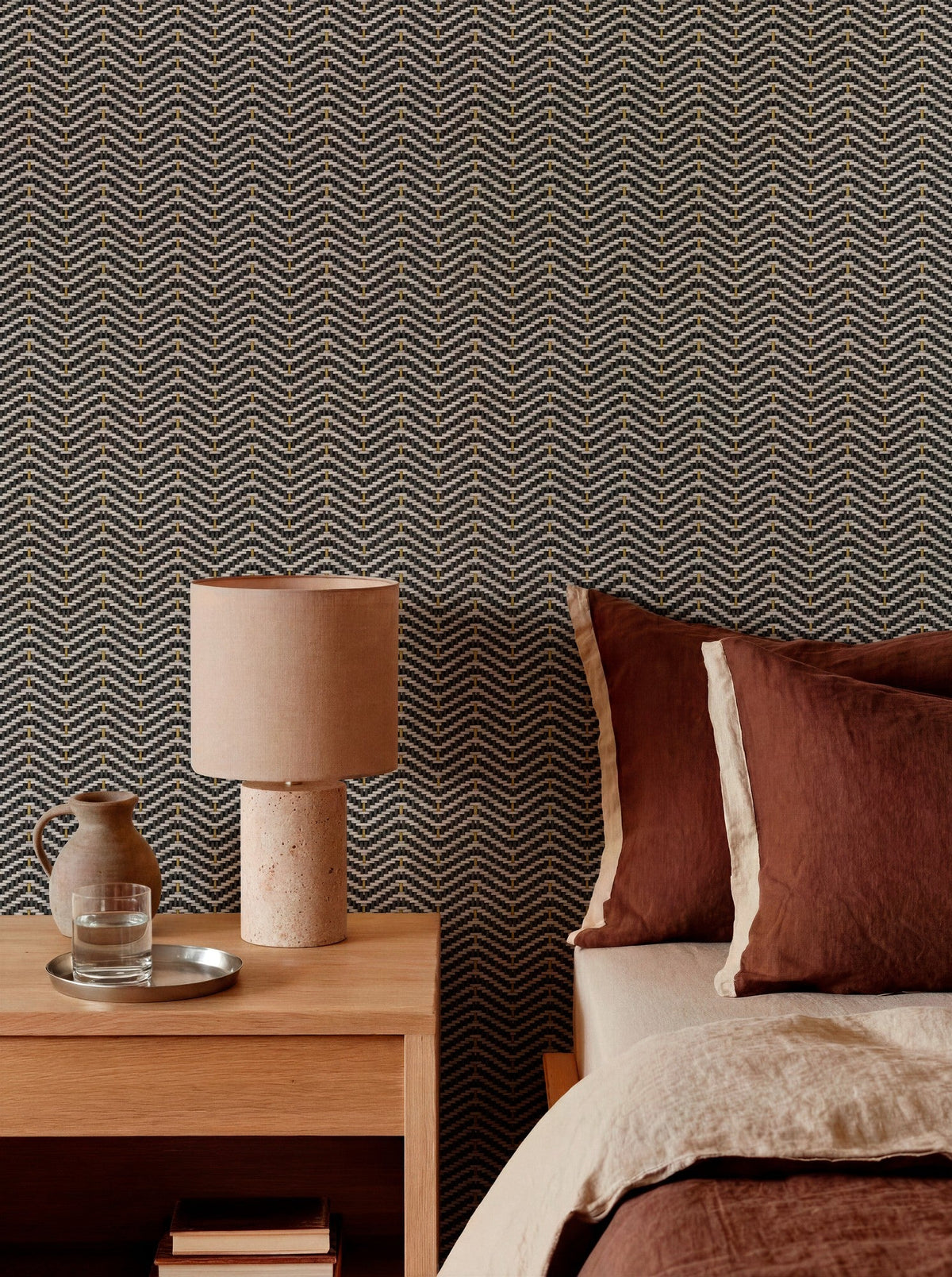 D00264 Zigzagueo Black Raffias Eco Wallpaper by Coordonné