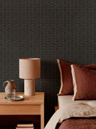 Zigzagueo Black 2 Raffias Eco Wallpaper by Coordonné