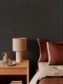 D00266 Zigzagueo Black 2 Raffias Eco Wallpaper by Coordonné