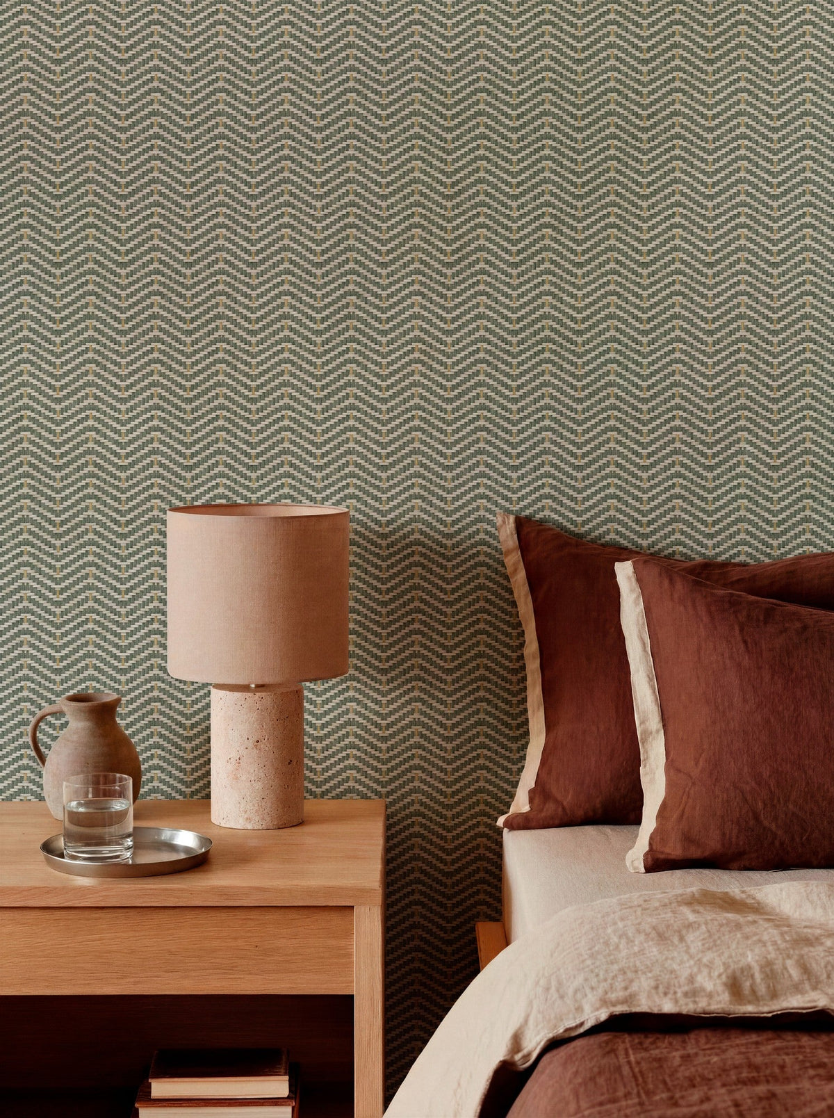 D00267 Zigzagueo Green Raffias Eco Wallpaper by Coordonné