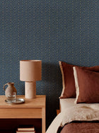 D00268 Zigzagueo Blue/Navy Raffias Eco Wallpaper by Coordonné
