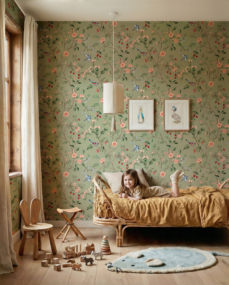 Bucolic Mint BB Kids Wallpaper by Coordonné
