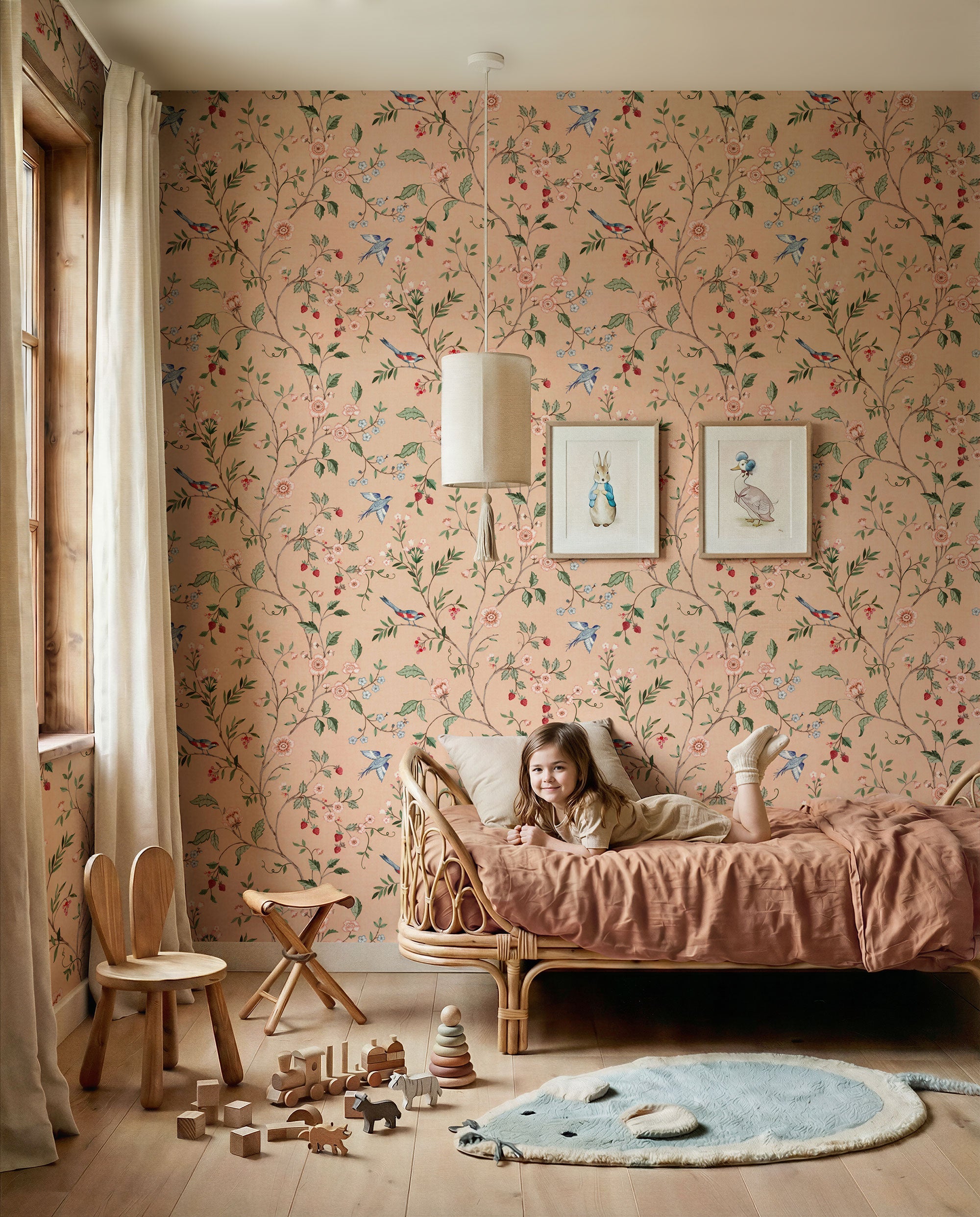 Bucolic Peach BB Kids Wallpaper by Coordonné