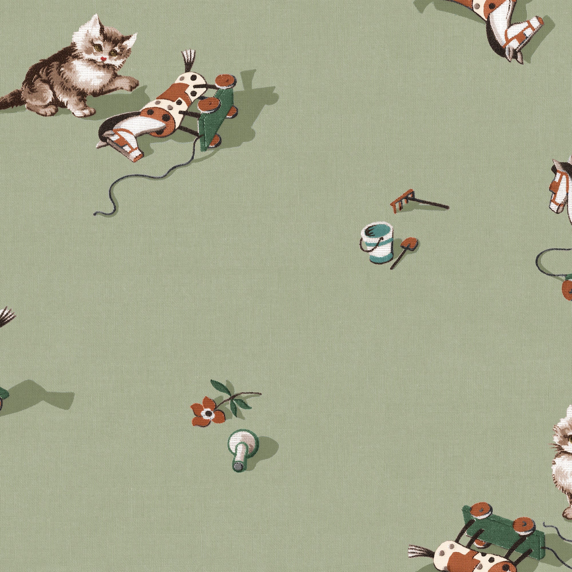 Kittens Mint BB Kids Wallpaper by Coordonné