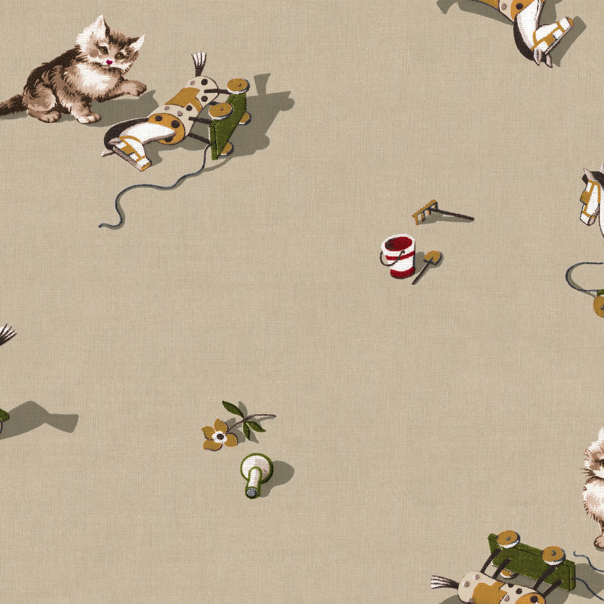 Kittens Jute BB Kids Wallpaper by Coordonné