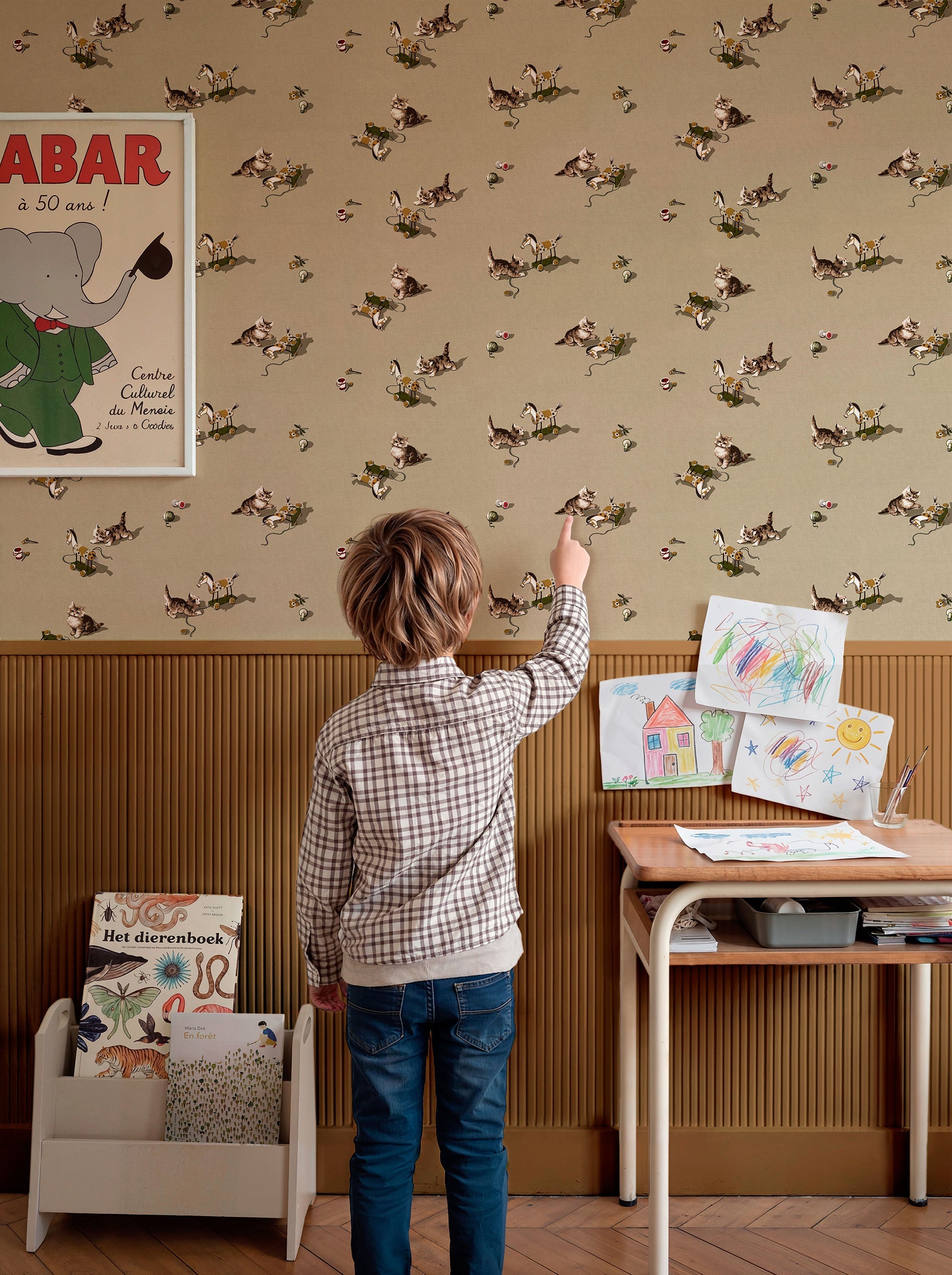 Kittens Jute BB Kids Wallpaper by Coordonné