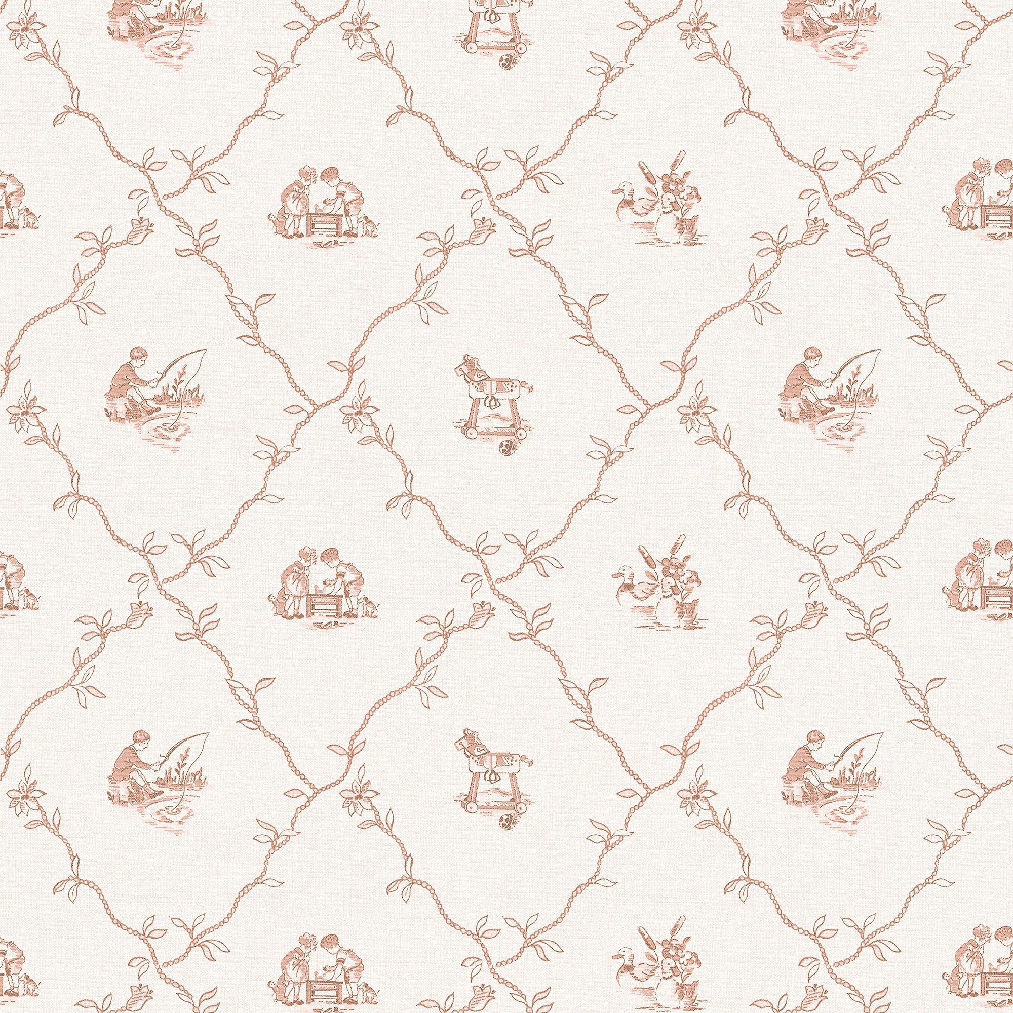 Scenes Peach BB Kids Wallpaper by Coordonné