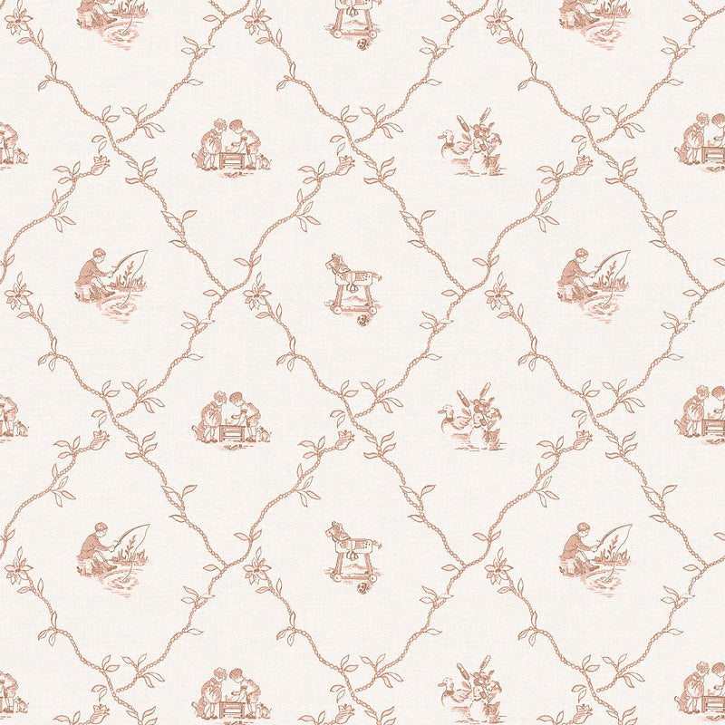 Scenes Peach BB Kids Wallpaper by Coordonné