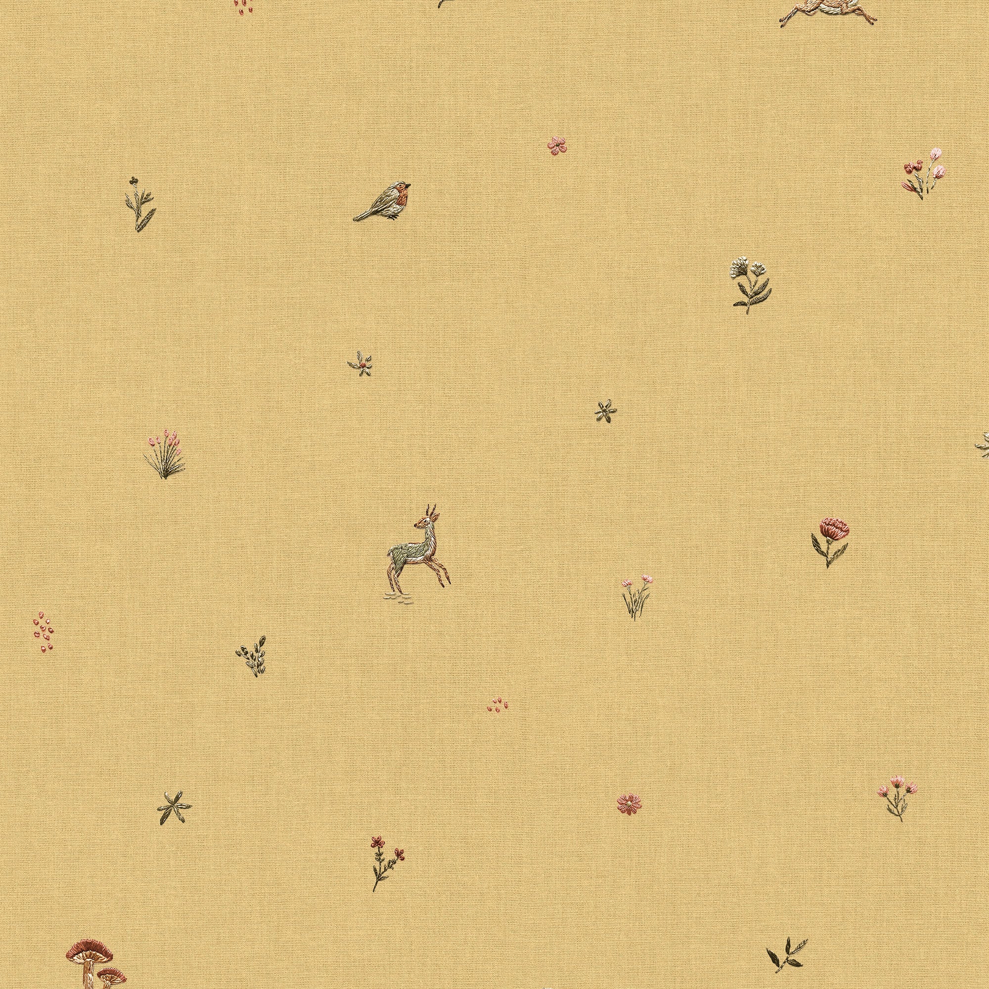 Bambis Mustard BB Kids Wallpaper by Coordonné