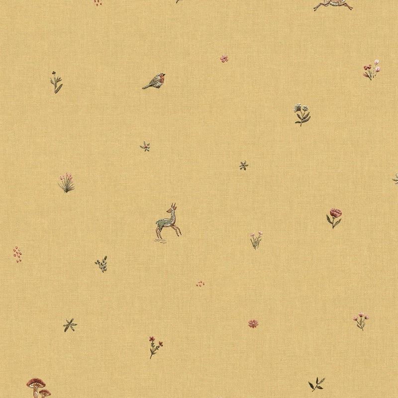 Bambis Mustard BB Kids Wallpaper by Coordonné