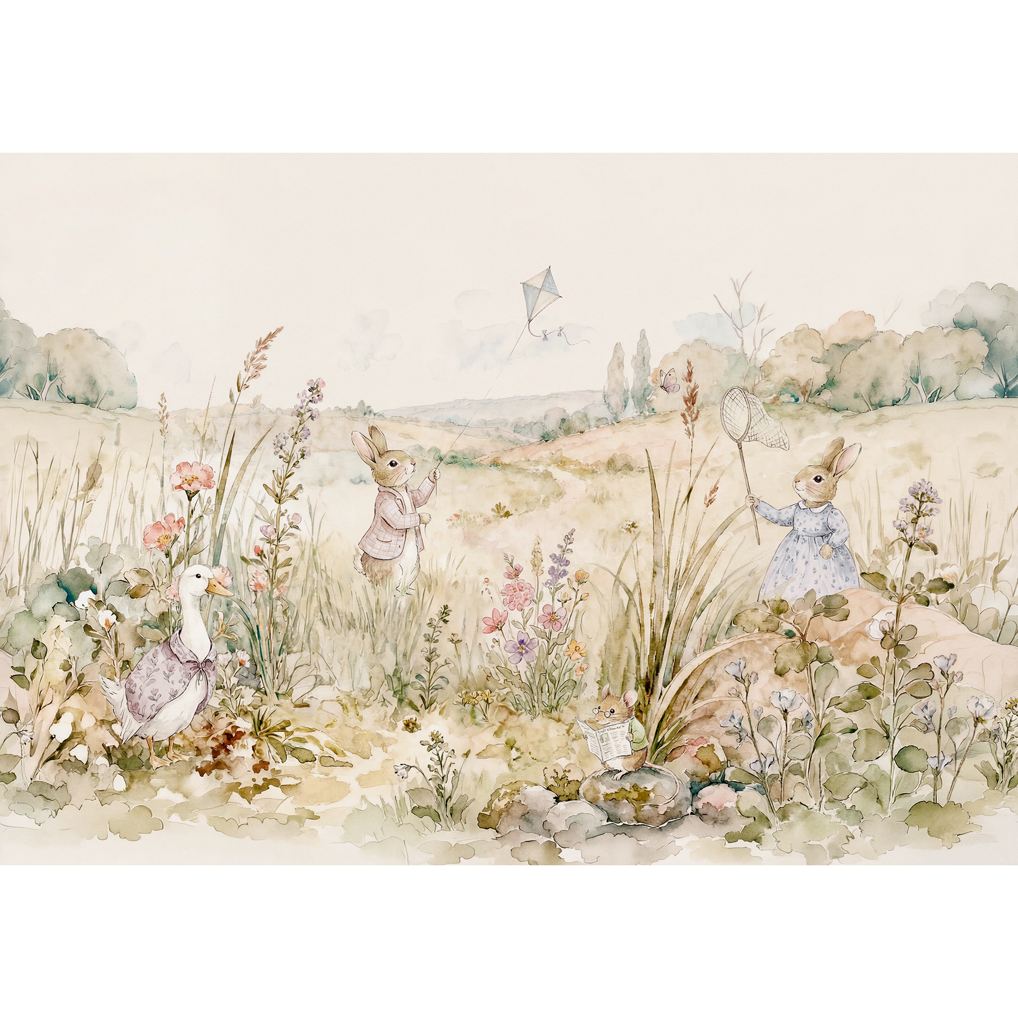 Bunnies Natural BB Kids Mural by Coordonné (400x280cm)