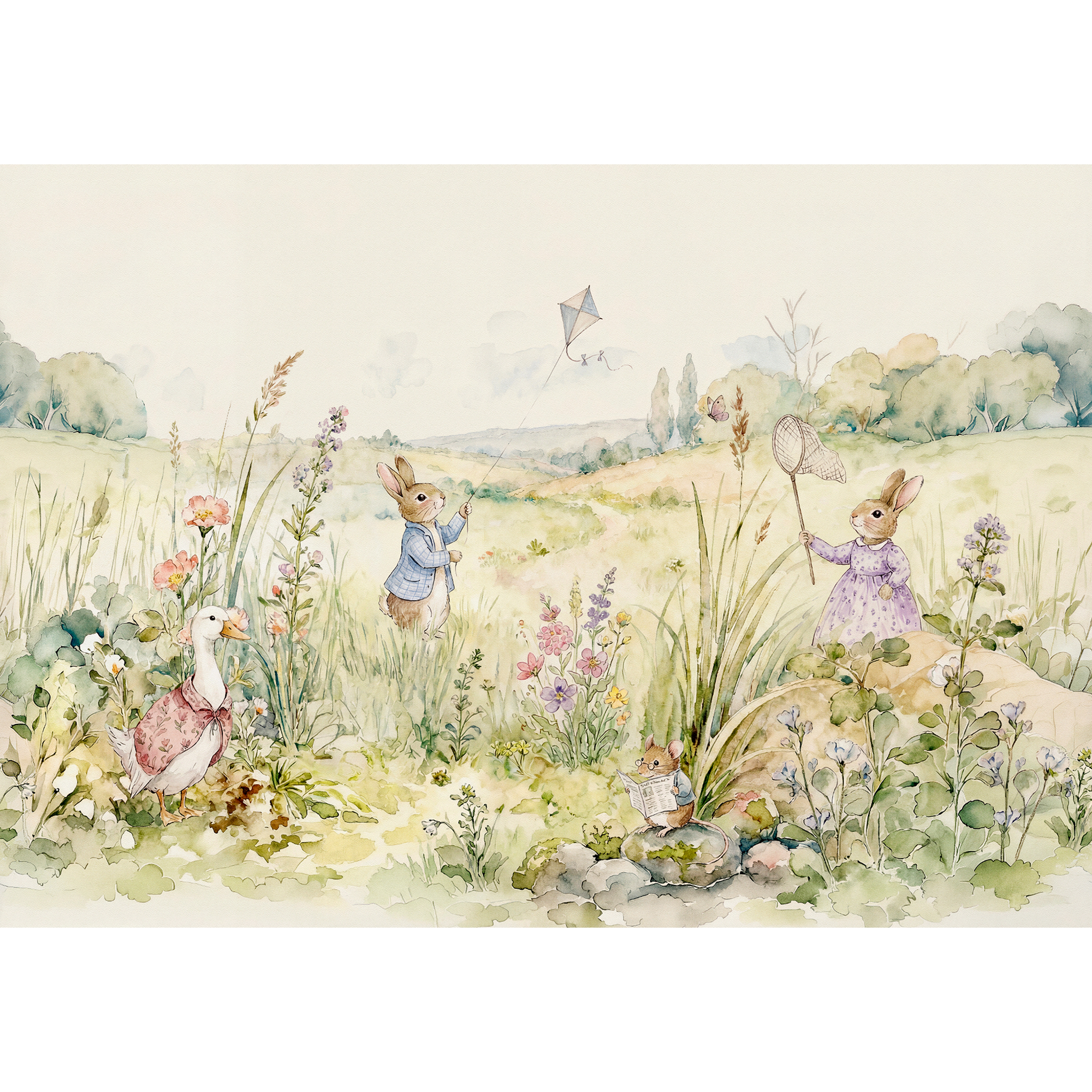 Bunnies Mint BB Kids Mural by Coordonné (400x280cm)