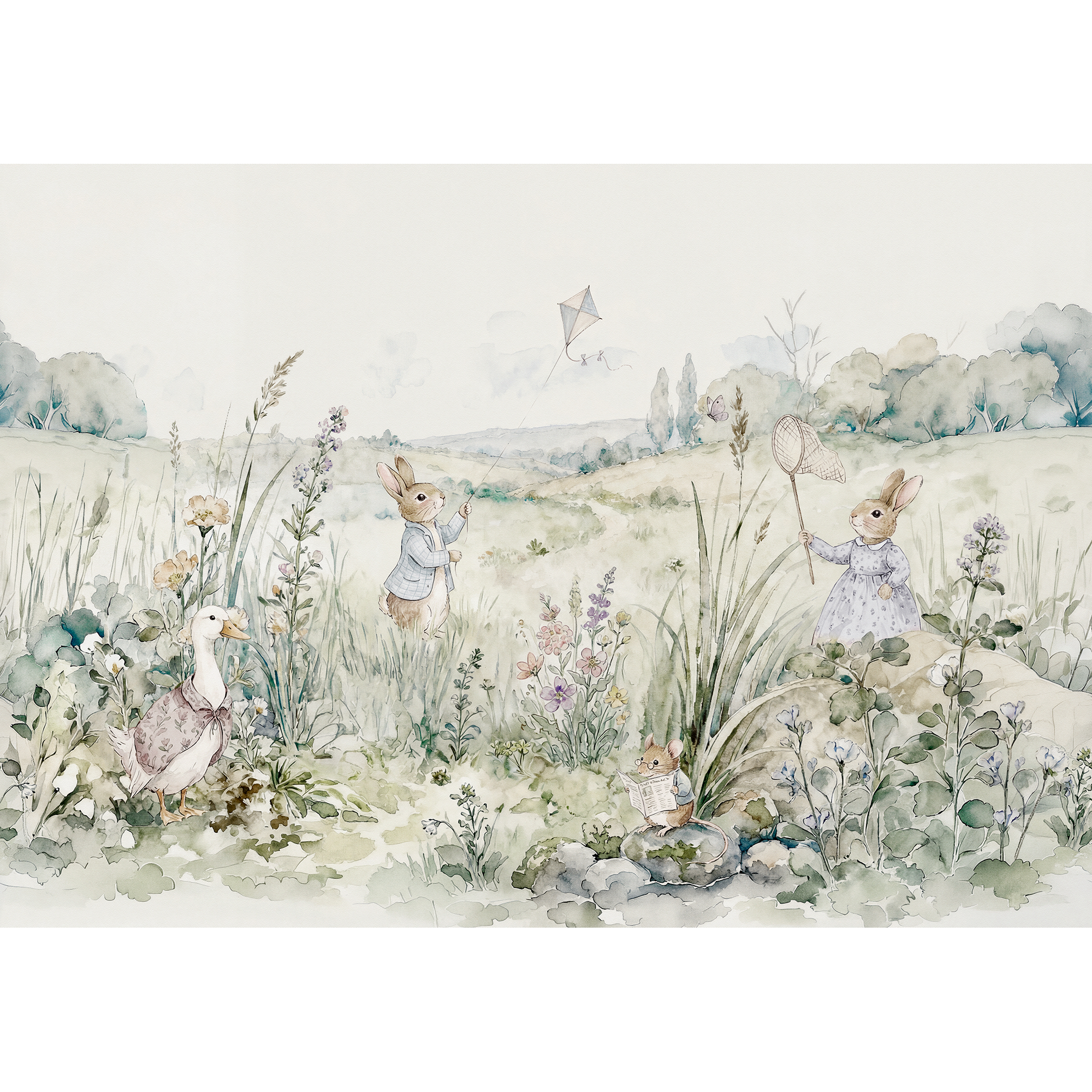 Bunnies Indigo BB Kids Mural by Coordonné (400x280cm)
