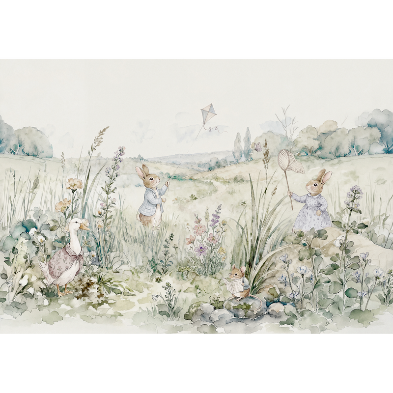 Bunnies Indigo BB Kids Mural by Coordonné (400x280cm)