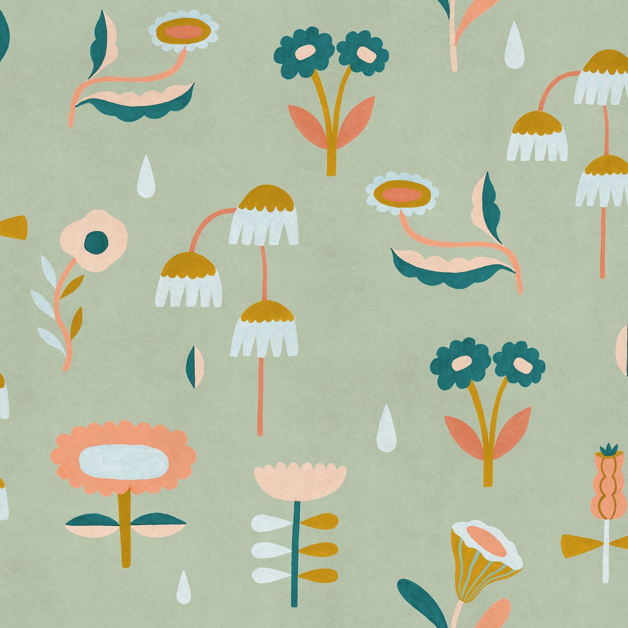 Lush Mint BB Kids Wallpaper by Coordonné