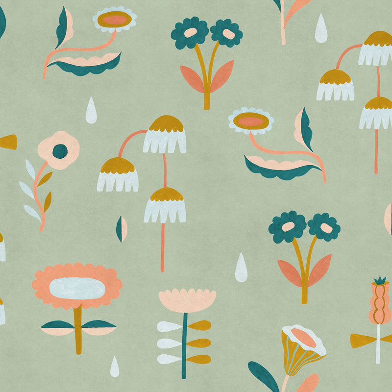 Lush Mint BB Kids Wallpaper by Coordonné