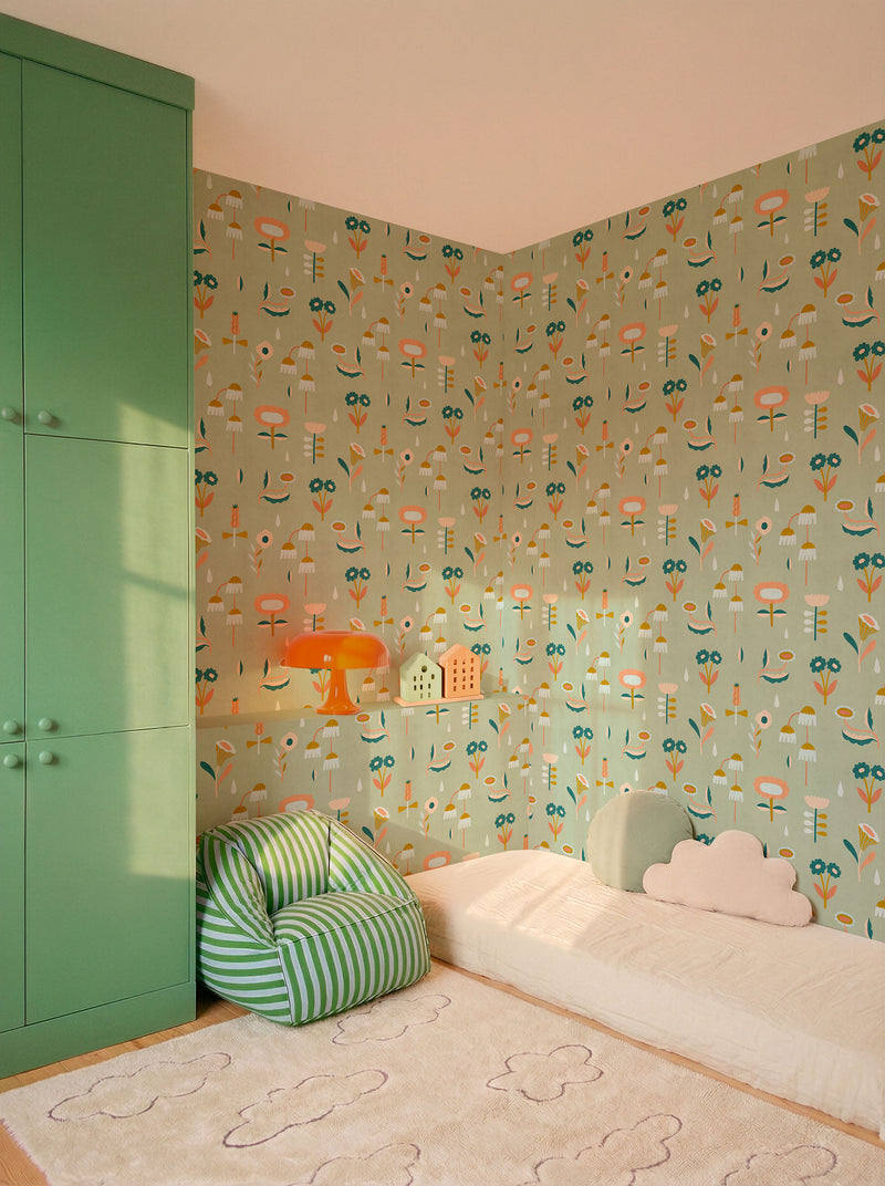 Lush Mint BB Kids Wallpaper by Coordonné