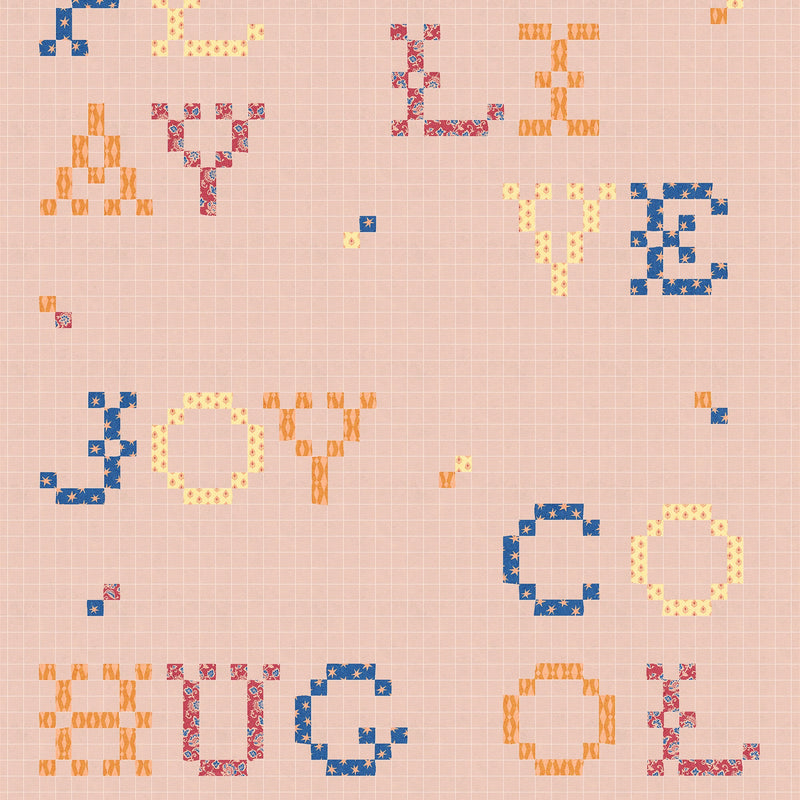 Wordplay Peach BB Kids Wallpaper by Coordonné