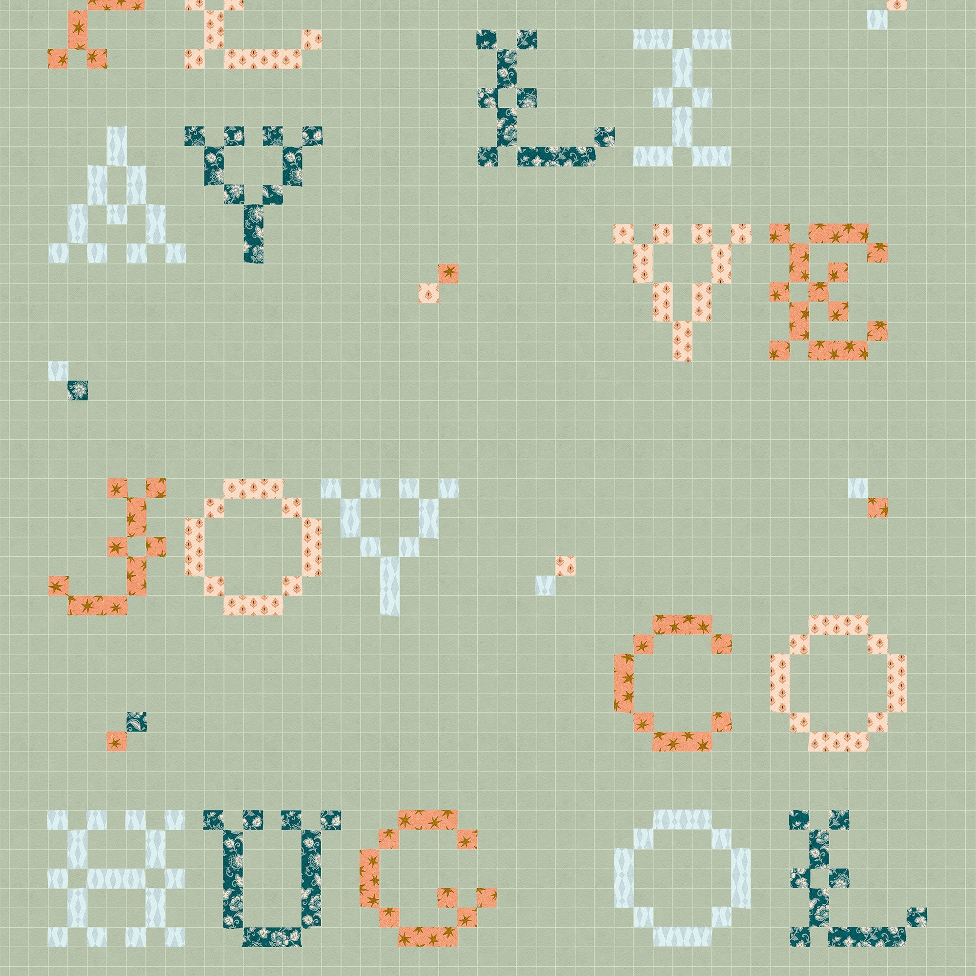Wordplay Mint BB Kids Wallpaper by Coordonné
