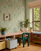 Wordplay Mint BB Kids Wallpaper by Coordonné