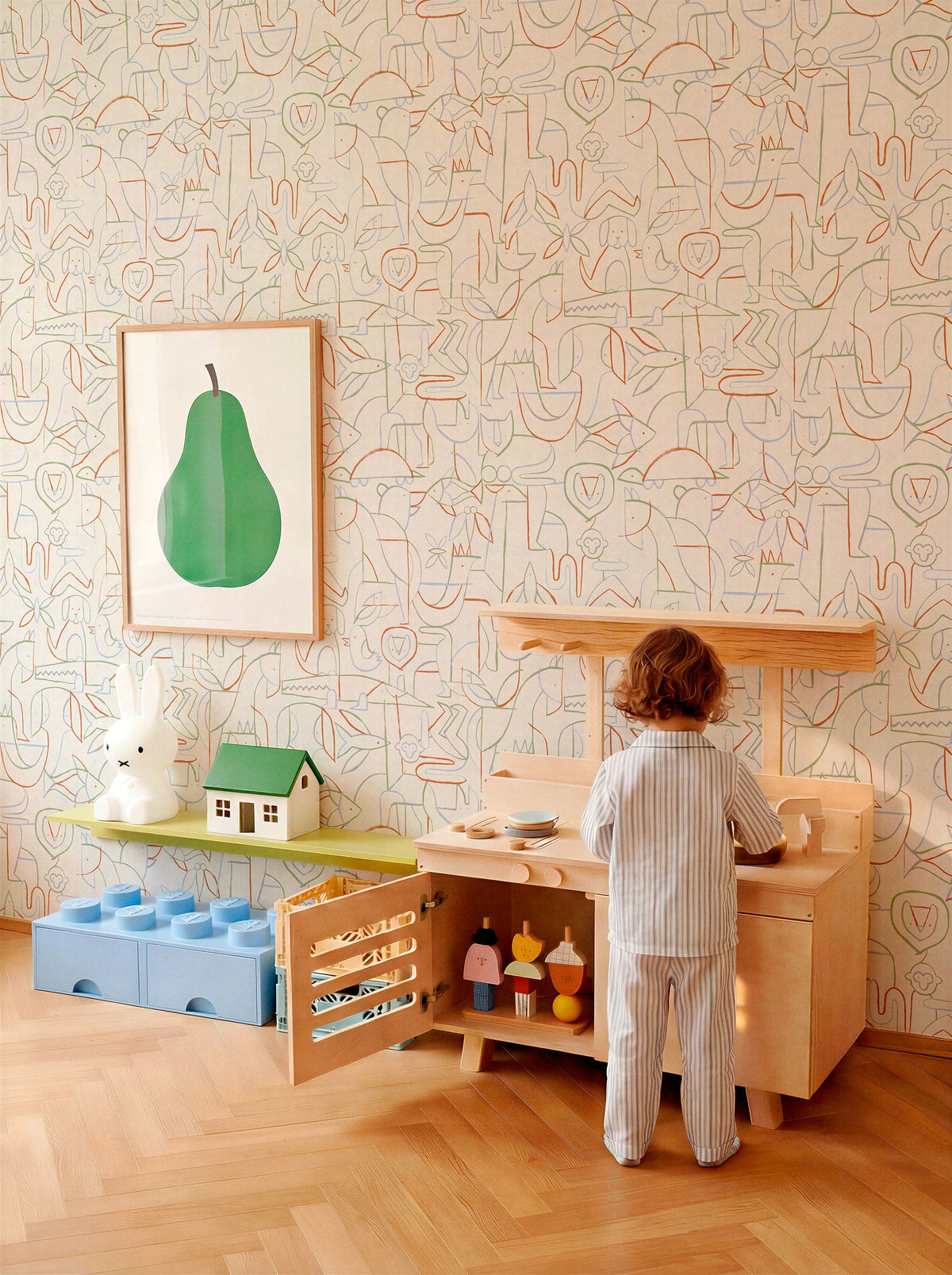 Animalia Mint Bb Kids Wallpaper by Coordonné
