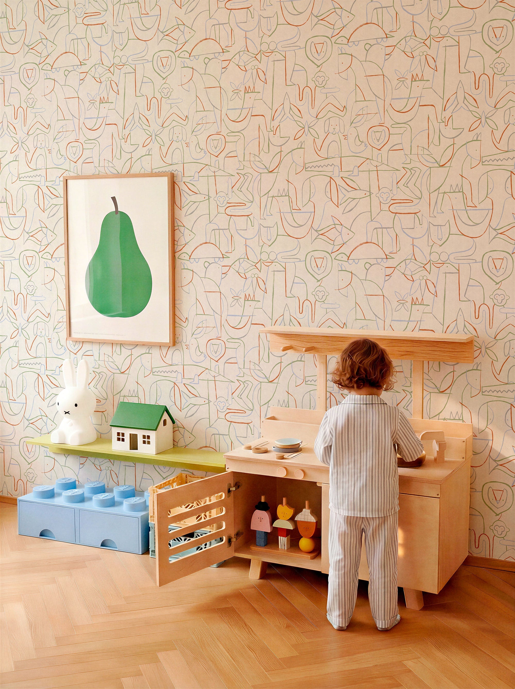Animalia Mint BB Kids Wallpaper by Coordonné