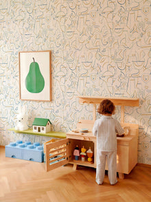 Animalia Indigo BB Kids Wallpaper by Coordonné