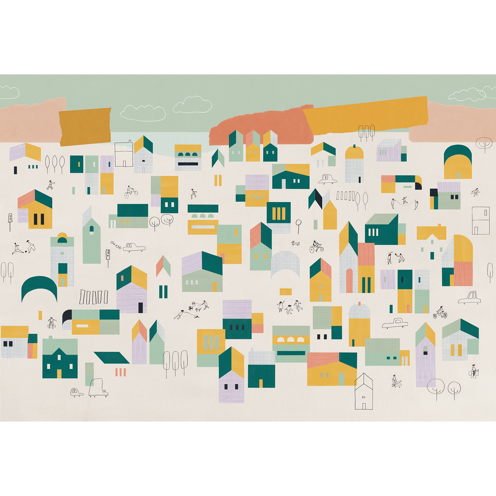 Hometown Lilac BB Kids Mural by Coordonné (400x280cm)