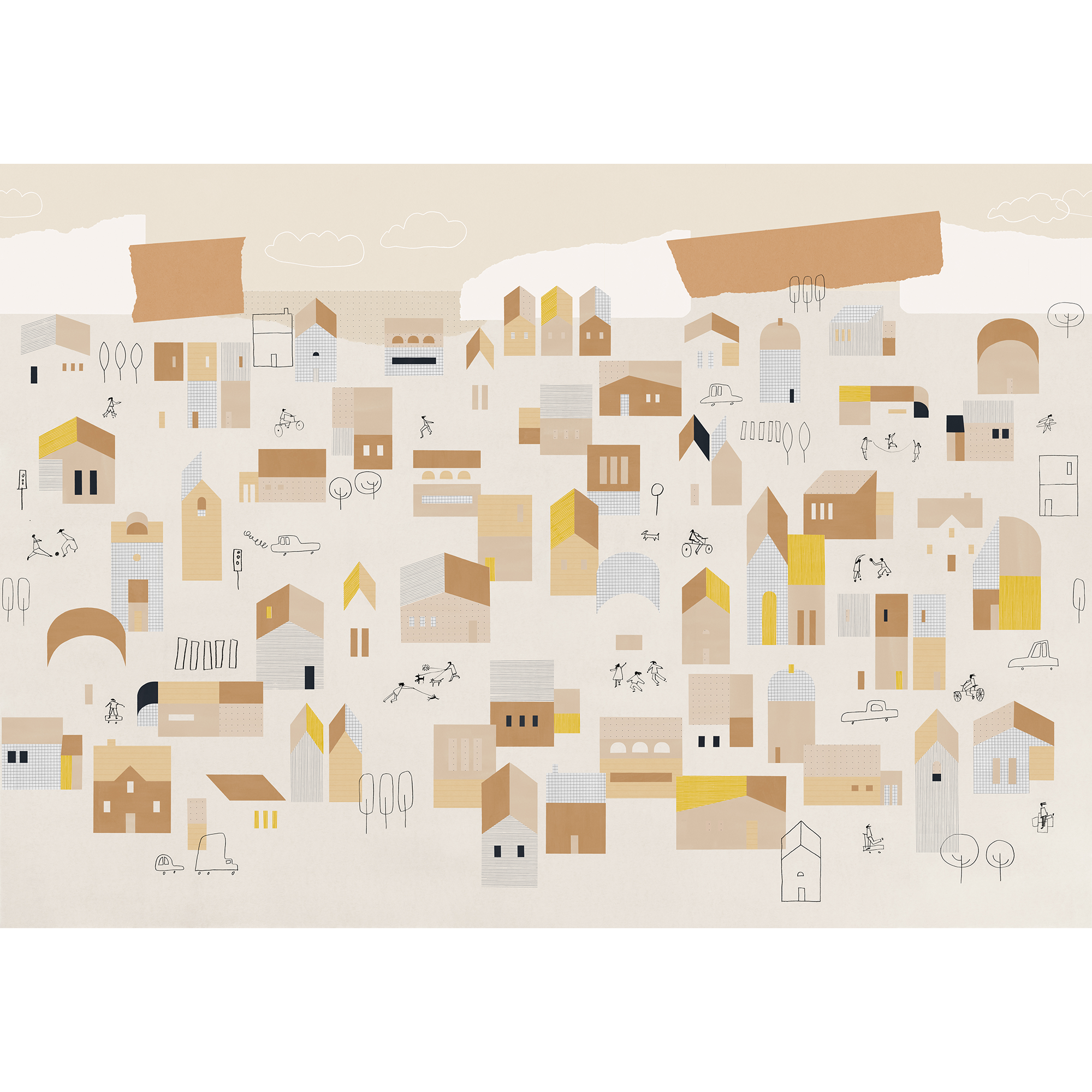 Hometown Natural BB Kids Mural by Coordonné (400x280cm)