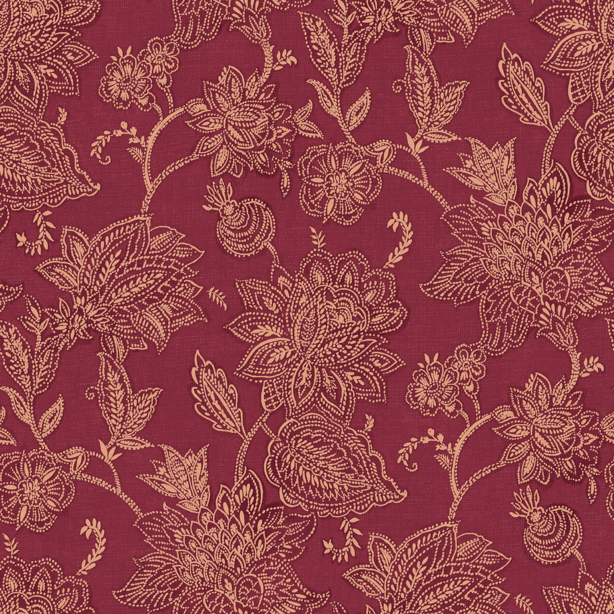Kashmir Vermillion Kala Wallpaper by Coordonné