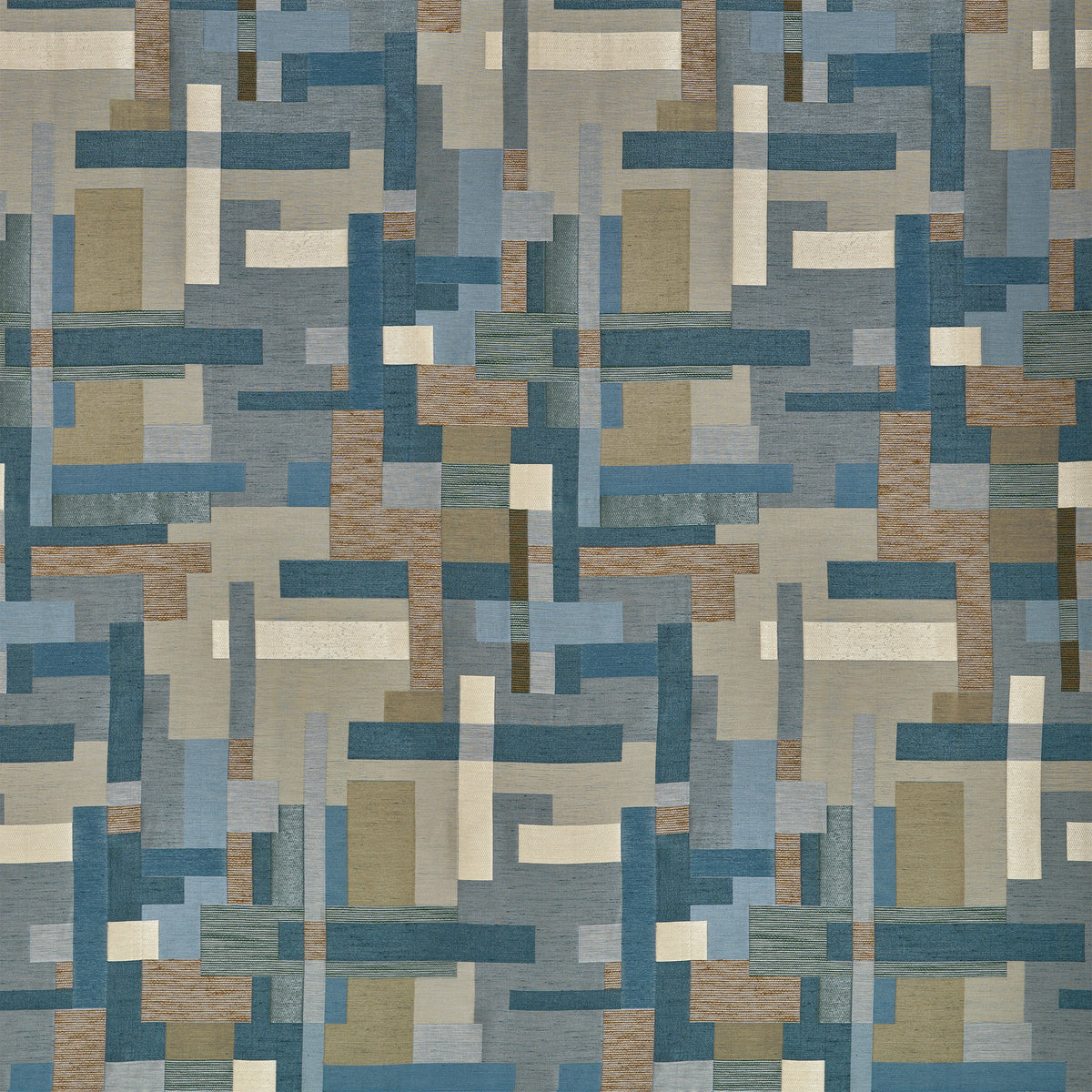 Pavia Place Lagoon Thomas Lavin Fabric by Coraggio — flat