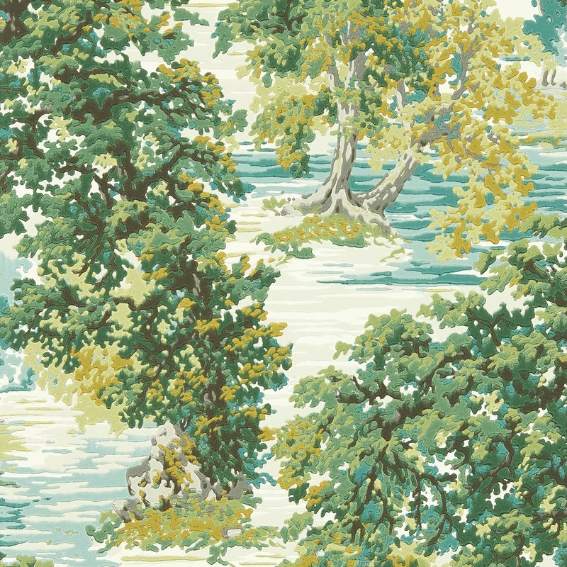 217220 Ancient Canopy Arboretum Sap Green Wallpaper by Sanderson
