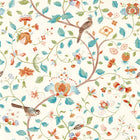 217235 Aril's Garden Arboretum Teal and Russet Wallpaper by Sanderson