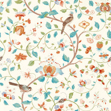 217235 Aril's Garden Arboretum Teal and Russet Wallpaper by Sanderson